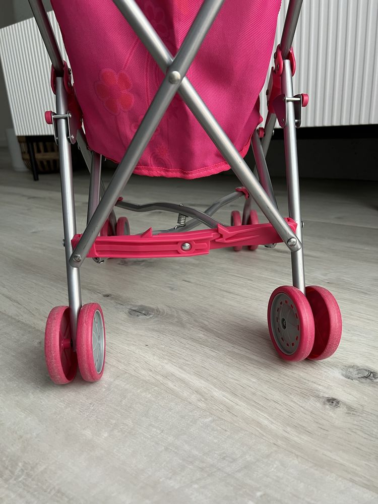 Wózek parasolka dla lalki różowy