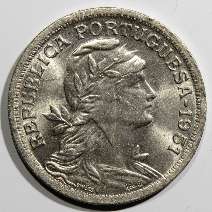 Republica Portuguesa - 50 Centavos 1951 Bela/Soberba