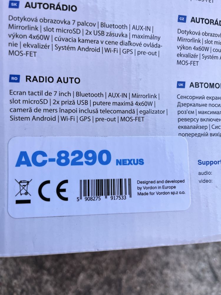 Radio Android Vordon AC-8290