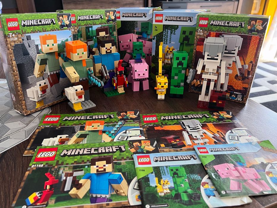 Komplet ZESTAW Klocków LEGO MINECRAFT 21148/21149/21150/21156/21157