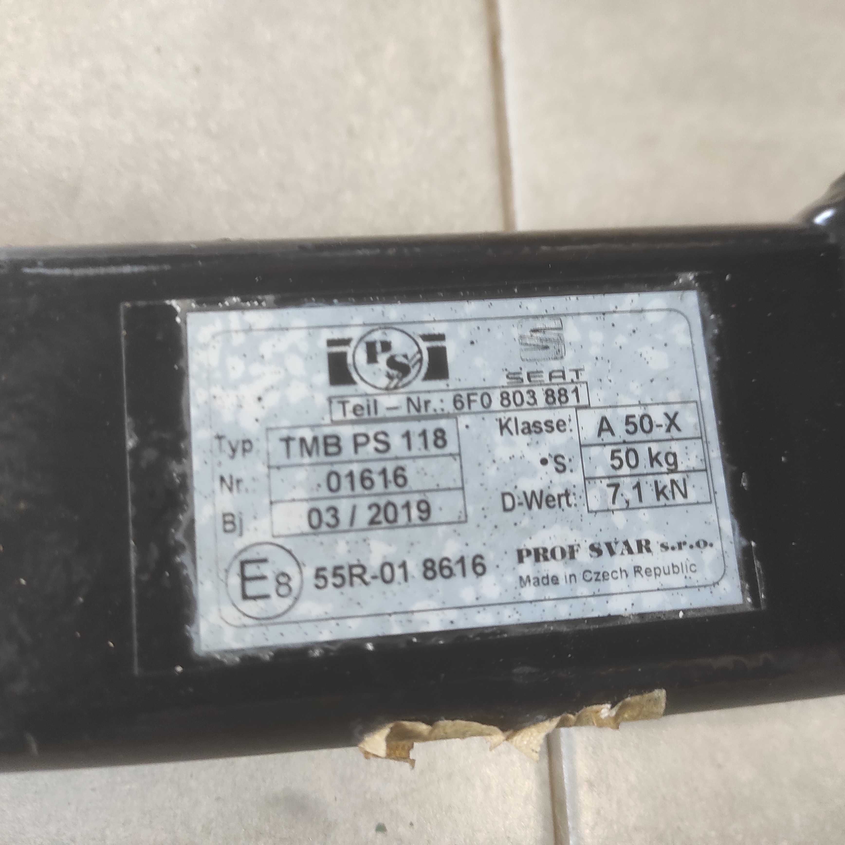 Oryginalny odpinany Hak holowniczy Seat Ibiza V 6F0 2017-
