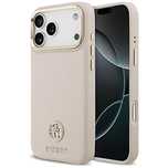 Etui Guess Grained Strass Logo MagSafe na iPhone 17 Pro Max - różowe
