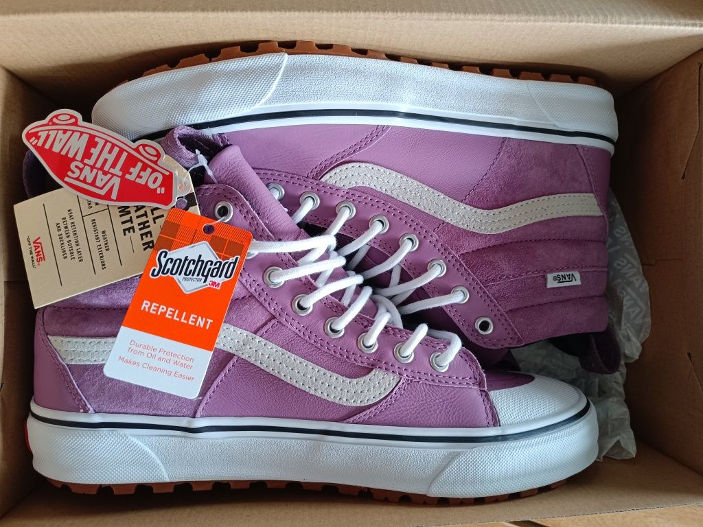 Buty wysokie Vans 43 skórzane skotchgard oryginał karton metki