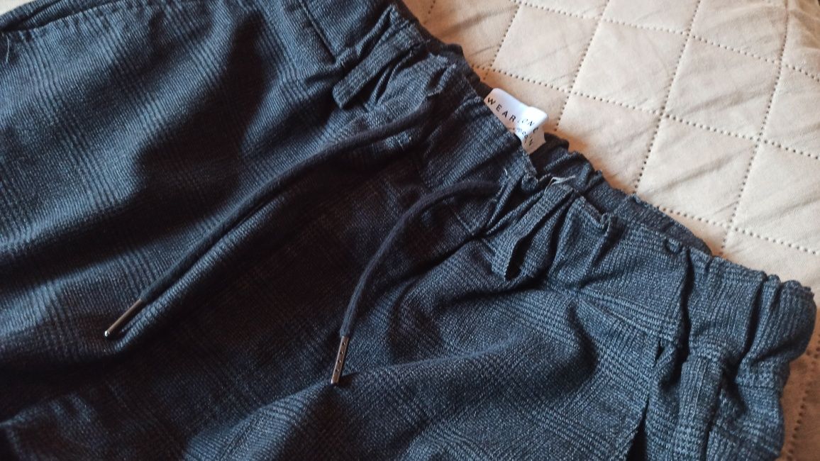 Spodnie męskie wear London na gumie M w kratkę