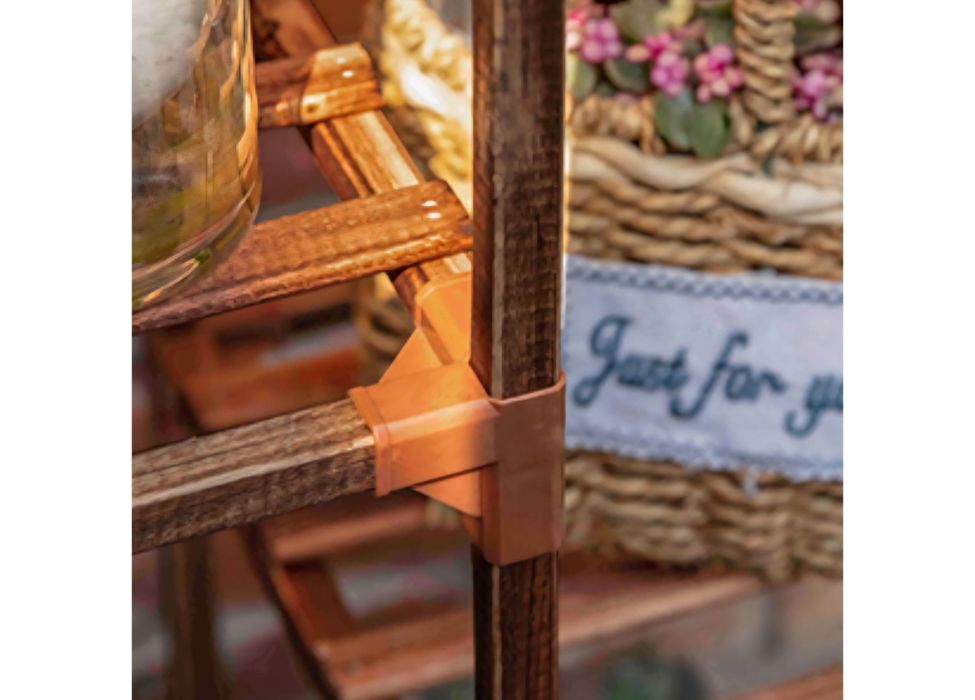 Stojak na kwiaty doniczkowe - drewno eukaliptusowe