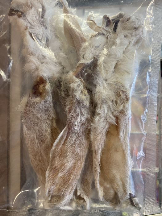 Uszy królicze z futrem 5szt paczka naturalny przysmak dla psa