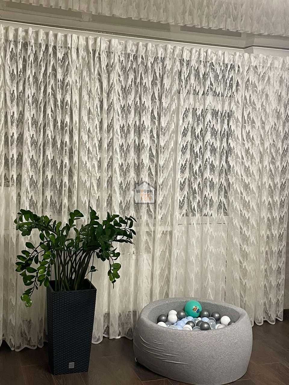 НОВІ! Жаккардовий тюль штори для вітальні Пошив шторы на заказ