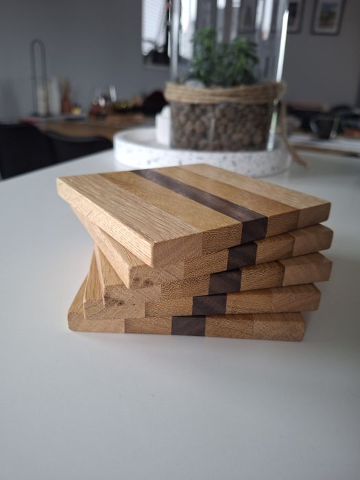 Drewniane podstawki pod kubek, podstawki handmade