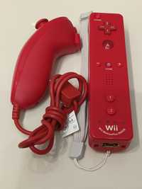 Remote Wii Motion Plus Inside czerwone + Nunchuck Wii czerwony kpl.