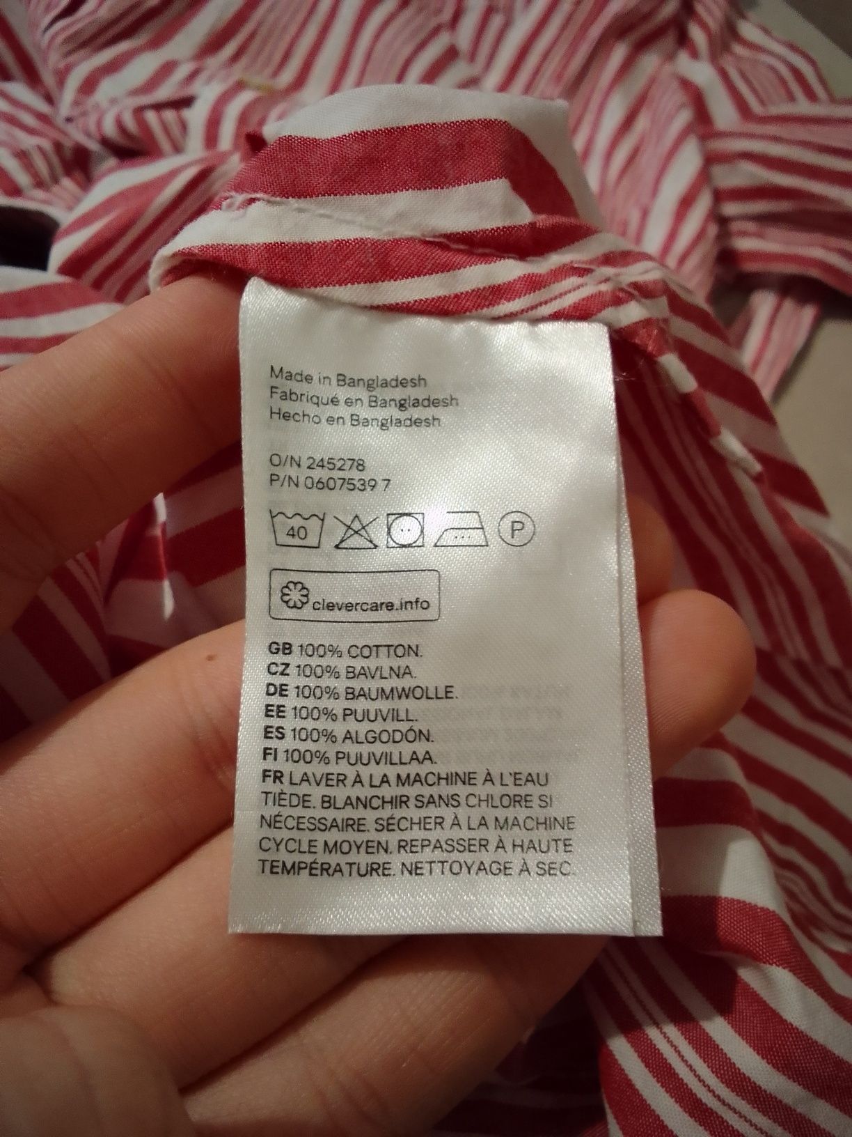 H&M szmizjerka damska w paski bawełniana XS