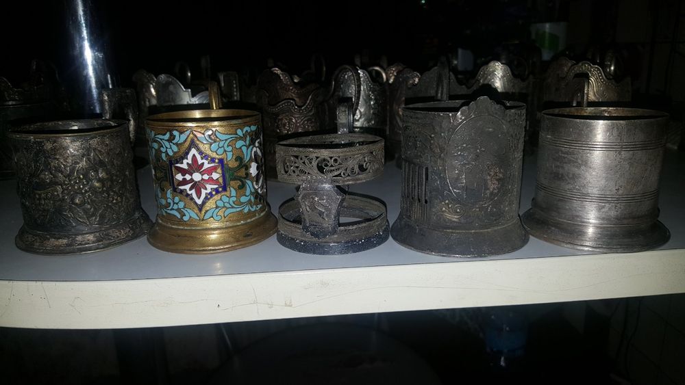 Подстаканники посеребренные коллекция 90 шт.