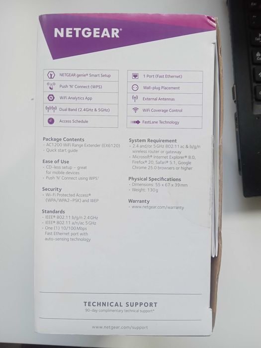 Wzmacniacz sygnału wifi Netgear  EX6120