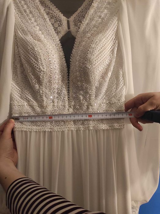 Suknia Ślubna GALA EVA z odpinanymi rękawami, rozm 36 + 3 GRATISY !