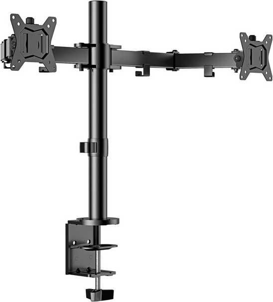 Podwójny uchwyt na monitory 13"-32/waga 12 kg regulacja,VESA 75/100 mm