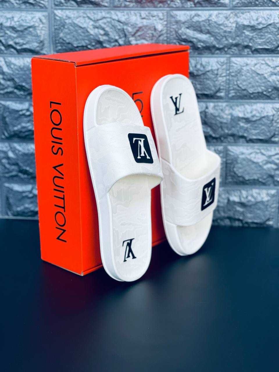 Шльопанці Louis Vuitton чоловічі White. Стильная новинка! Шлепанцы Хит