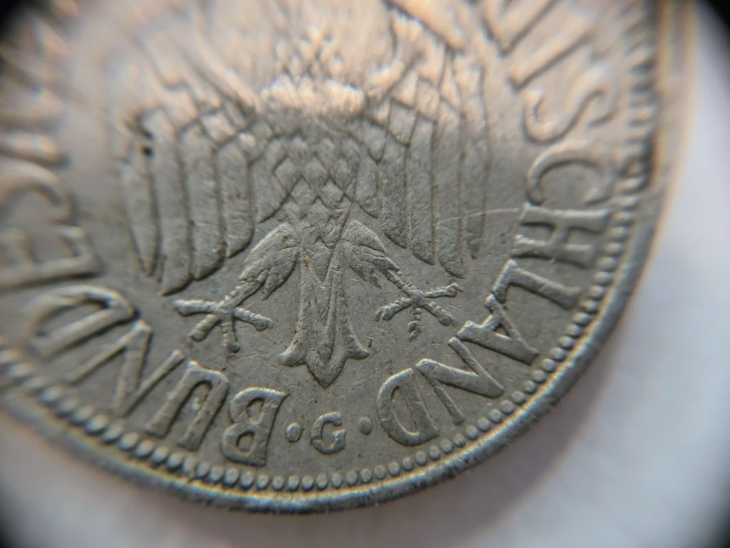 1 DM marka niemiecka 1957 mennica Karlsruhe
