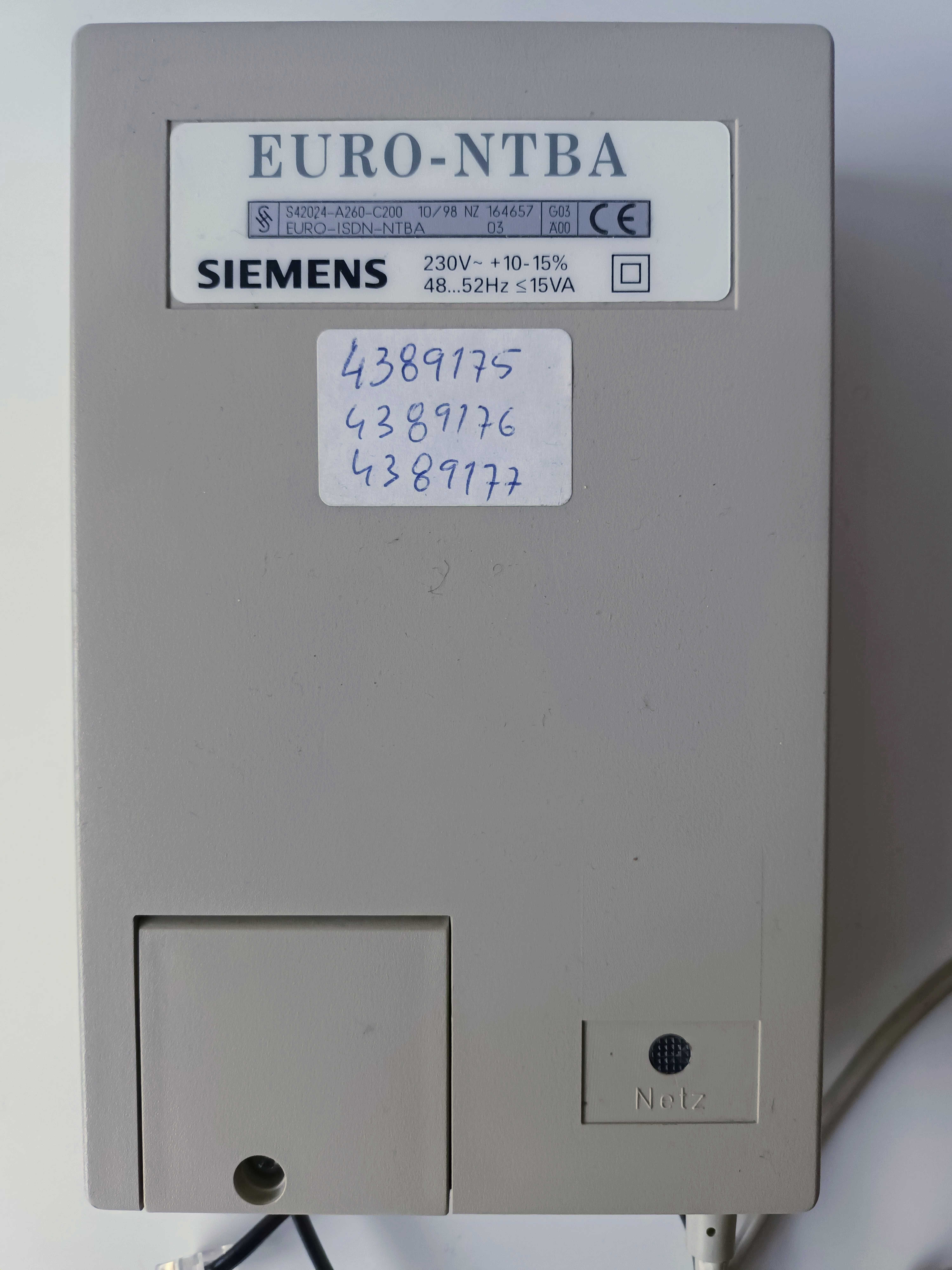 Dispositivo NT Euro NTBA da Siemens em bom estado.