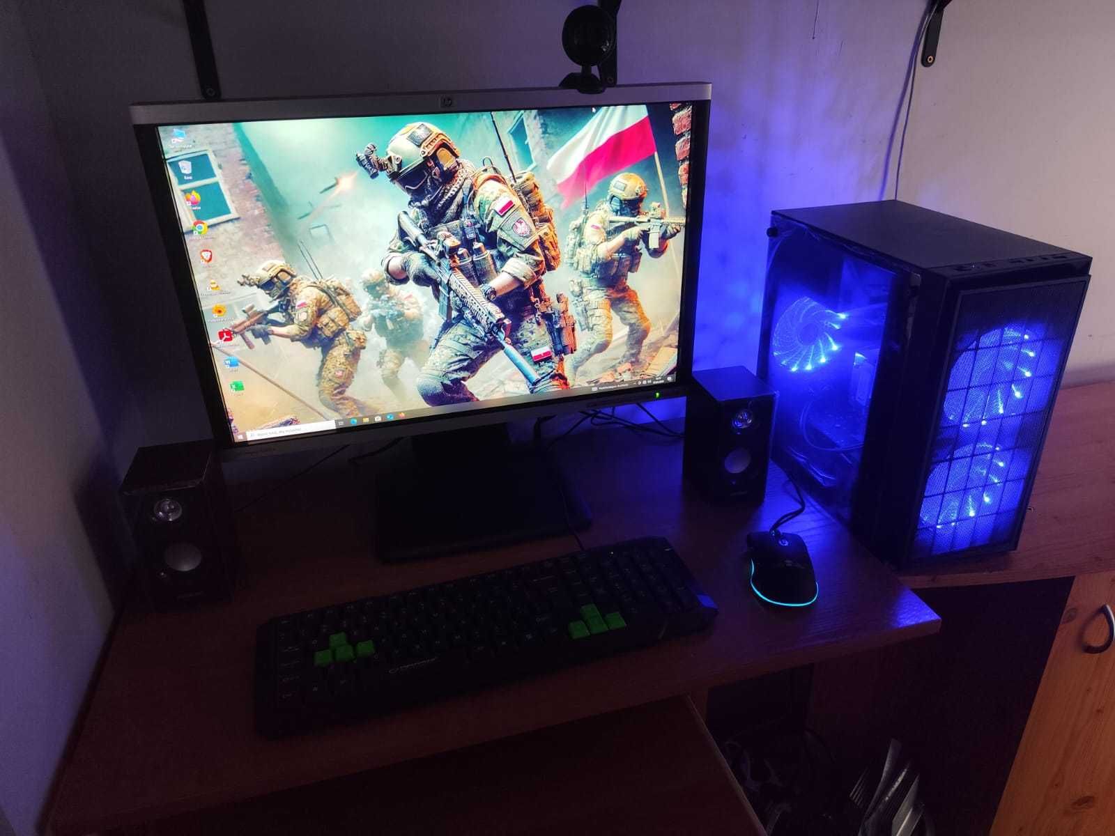 Gamingowy komputer RGB.RX470 8GB,32GB RAM,SSD,1TB HDD+monitor+akcesori