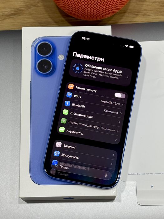iPhone 16 128Gb Ultramarine Новий (АКБ 100% 0 циклів, байпас)