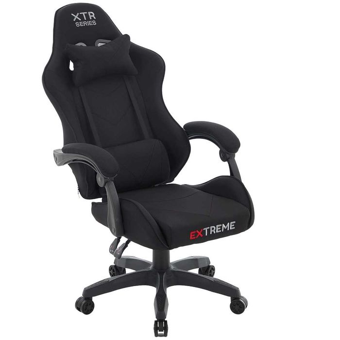 Fotel Gamingowy dla graczy EXTREME XTR Black z tkaniny