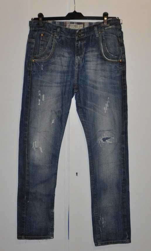ZARA Denim Rules by Trf Original Spodnie jeans dziury łaty r 38