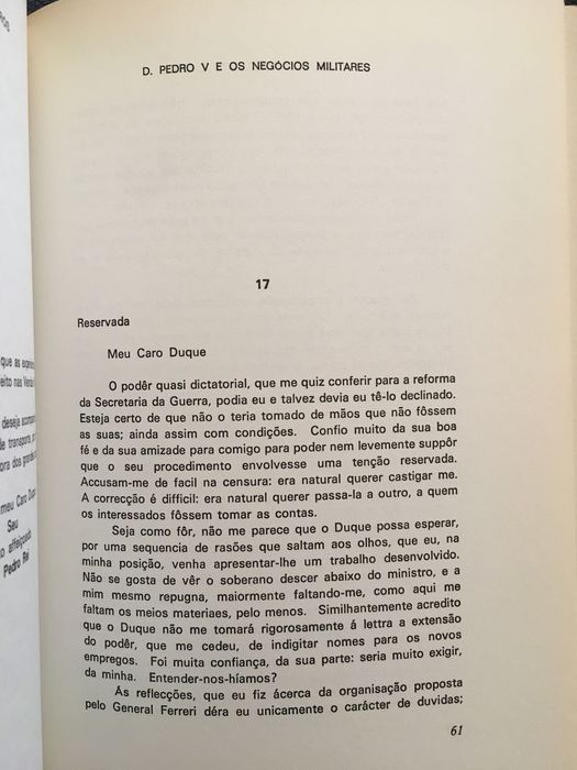 D. Pedro V e os Negócios Militares/ D. Estefânia/ D. Amélia