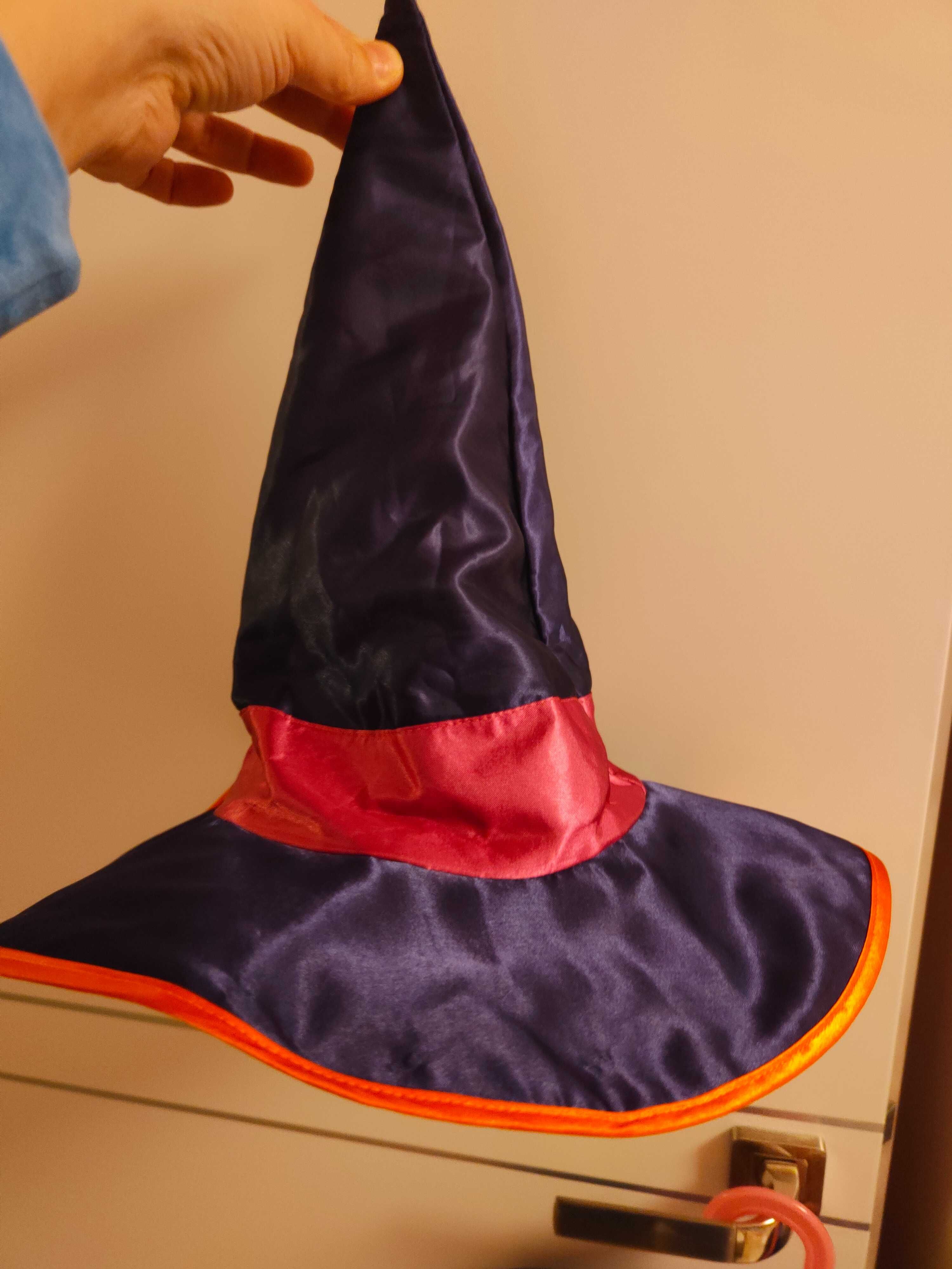 Strój przebranie czarownica z kapeluszem 98-104 cm.