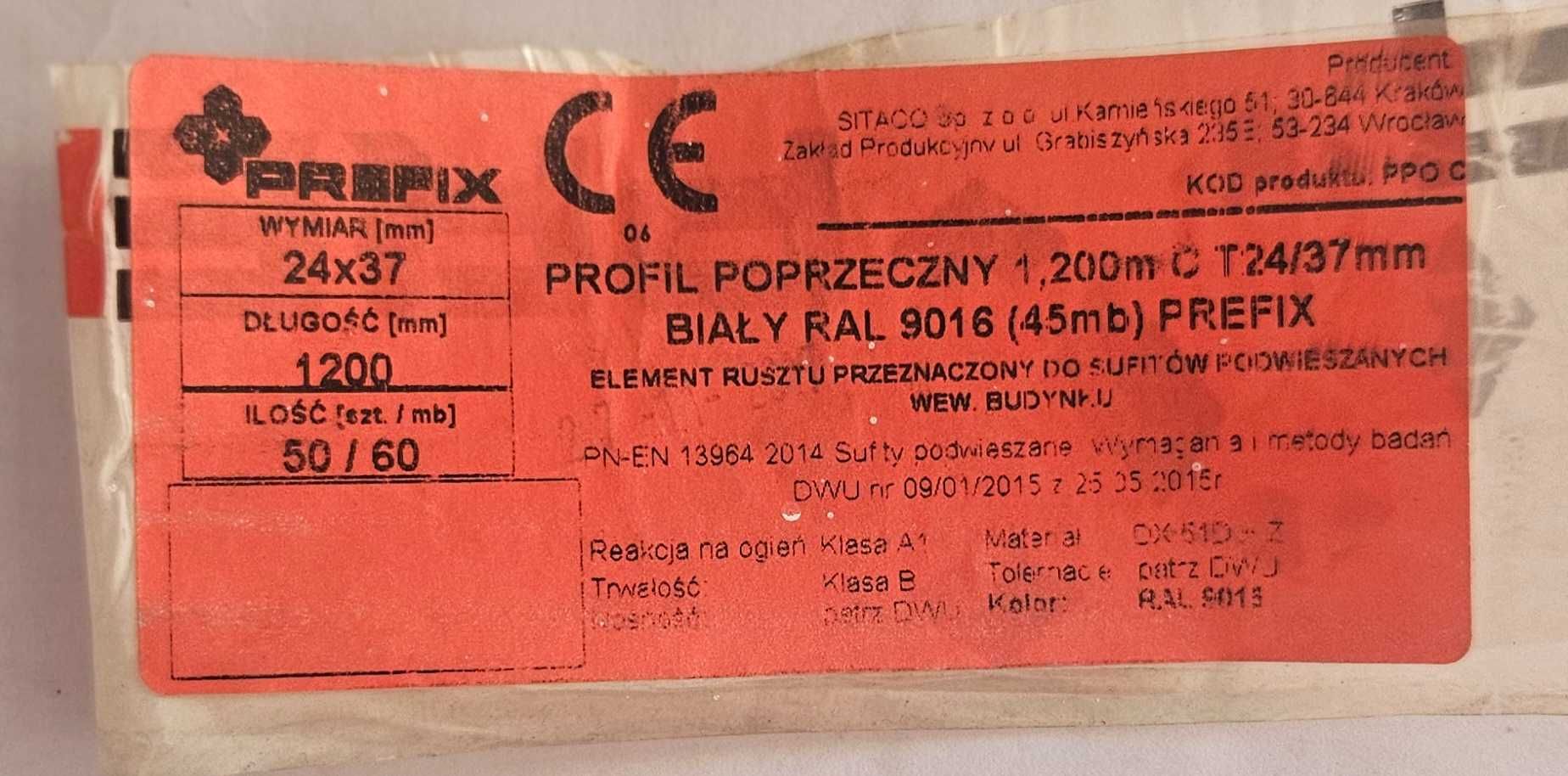 Owa sufit podwieszany profile PREFIX