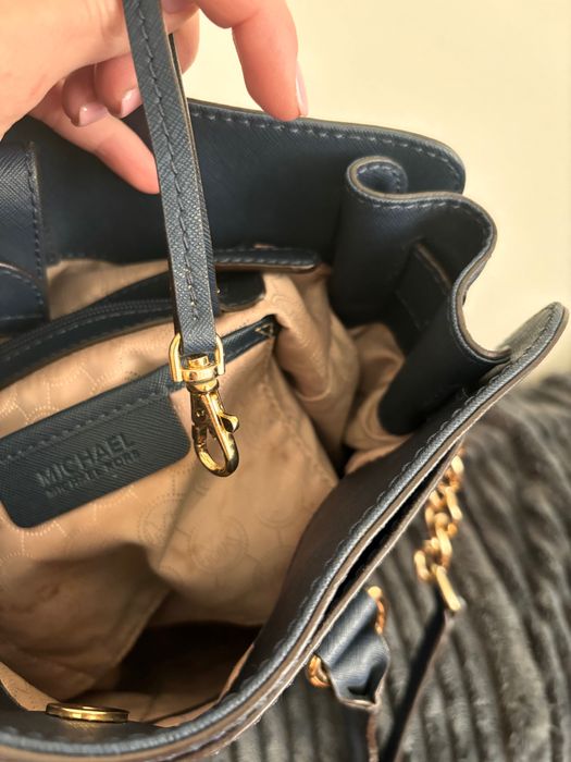 Michael Kors hamilton large navy torba duża złote okucia