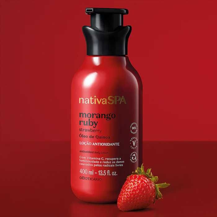 LOÇÃO CORPORAL HIDRATANTE NATIVA SPA MORANGO RUBY 400ML