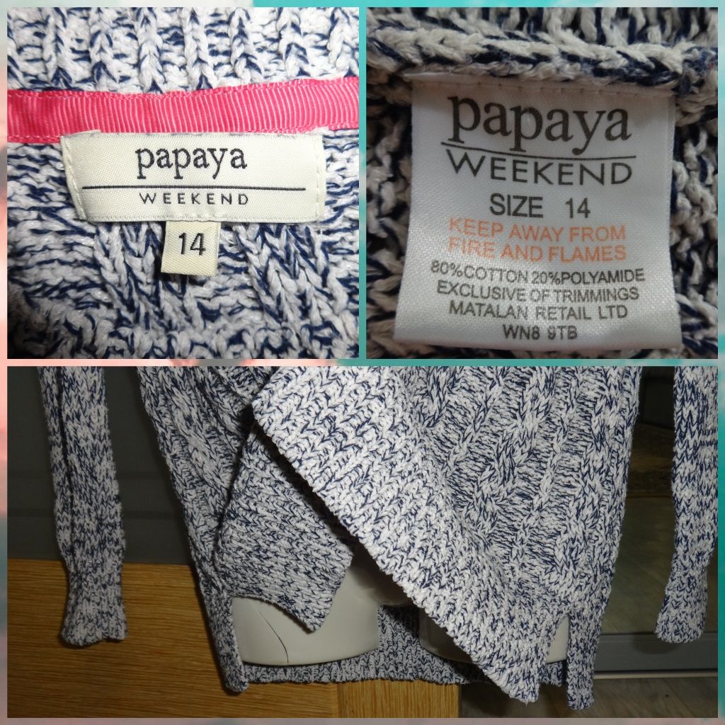 Papaya красивый тёплый вязаный реглан свитер для беременных 46 48 M L