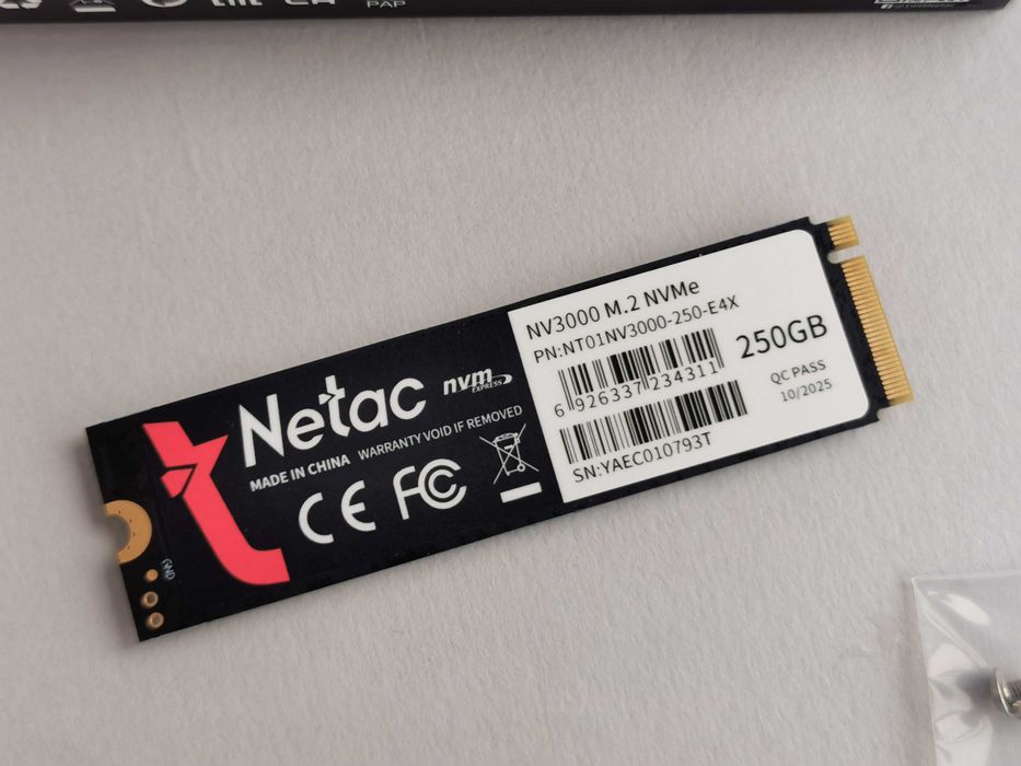 SSD Netac NV3000 256 GB M.2 2280 NVMe SSD PCIe Gen3x4