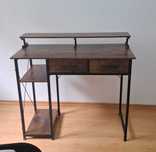 Biurko z nadstawką vintage brown czarny 100x50x79