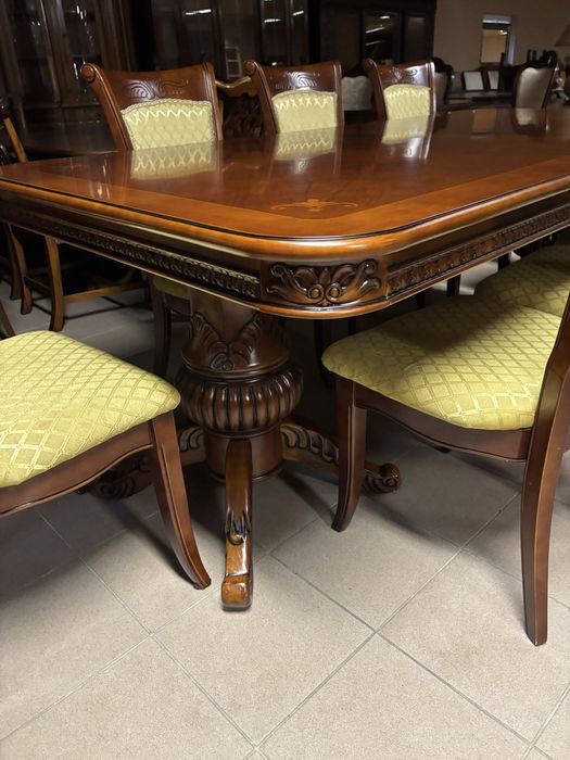 Stylowy Rozkładany Stół + 8 krzeseł 14 osób 350 cm Meble Stylowe sklep