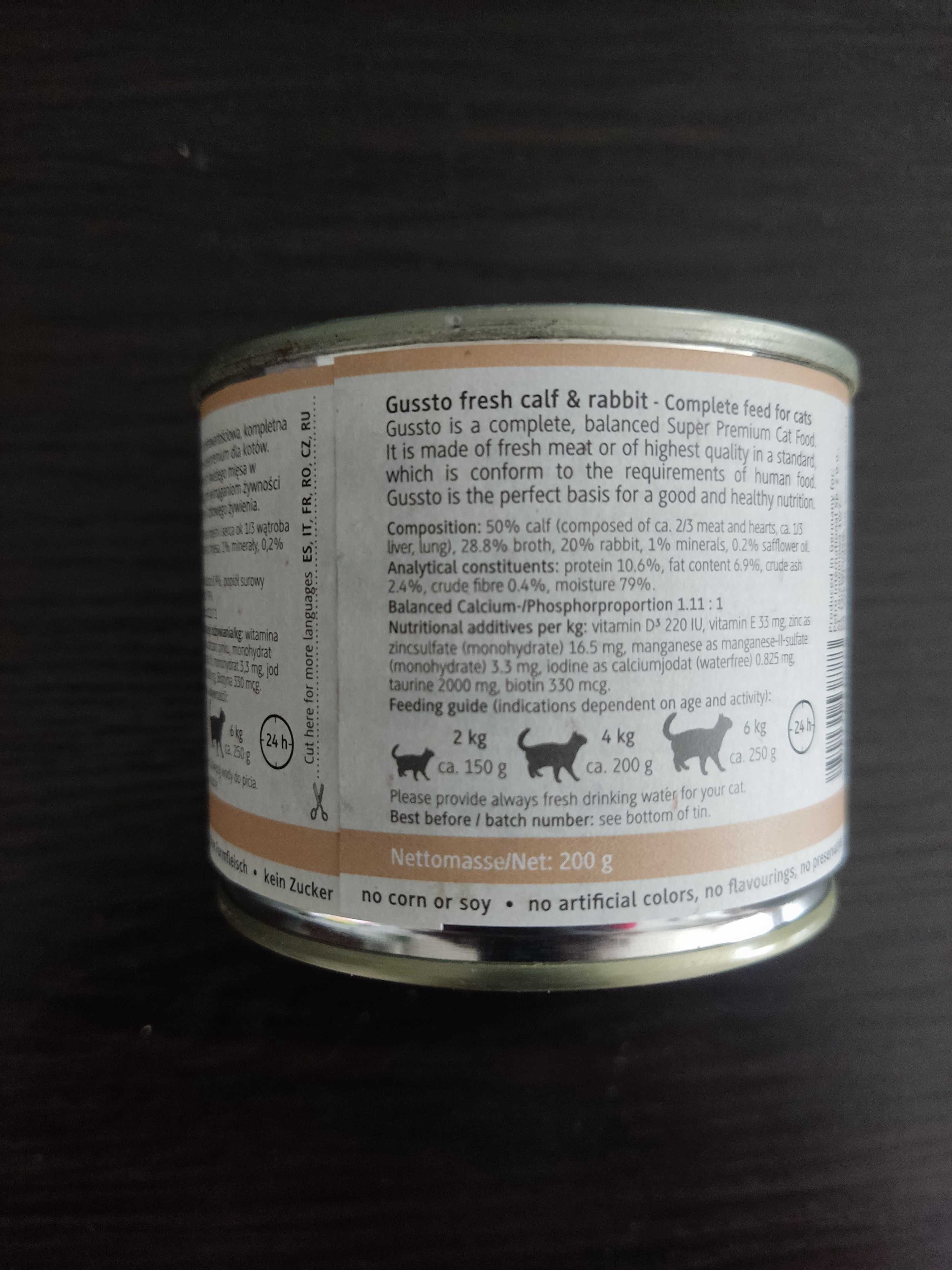 Gussto fresh calf&rabbit (cielęcina z królikiem) mokra karma dla kota