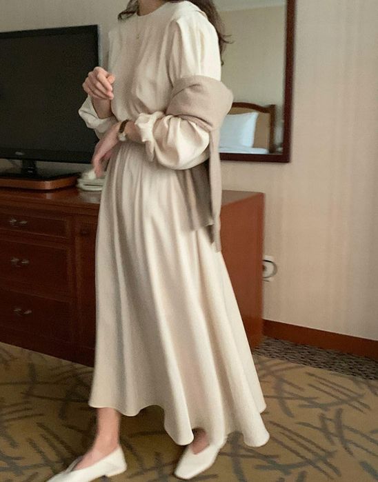 Sukienka Maxi Z Bufiastymi Rękawami Dazy L