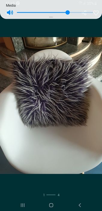 Poszewka home kolekcja fiolet włos włochata frędzle boho kolor zima