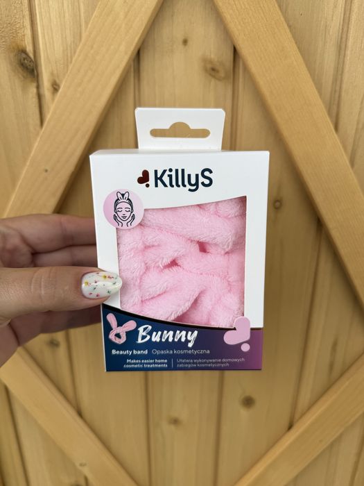 Killys Opaska kosmetyczna różowa z uszami