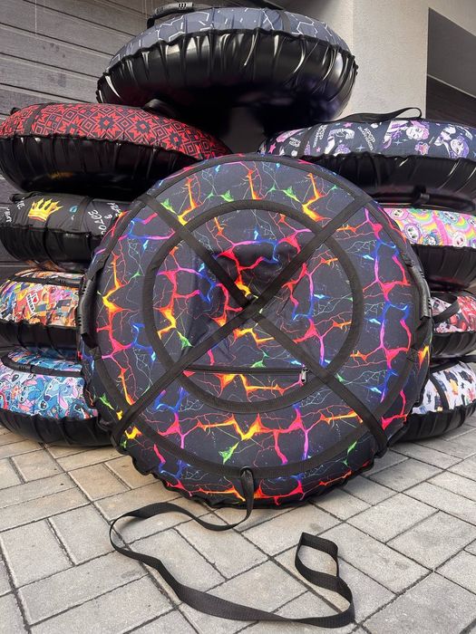Тюбінг надувний 2в1 100 120 см Орнамент різні принти до 200 кг санки