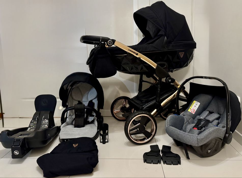 Wozek junama diamond 4w1+baza isofix i fotelik