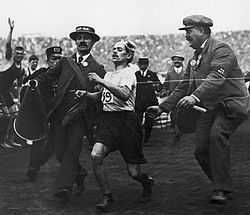 Jornal - chapa de impressão antiga - Jogos Olímpicos 1908 - Atletismo
