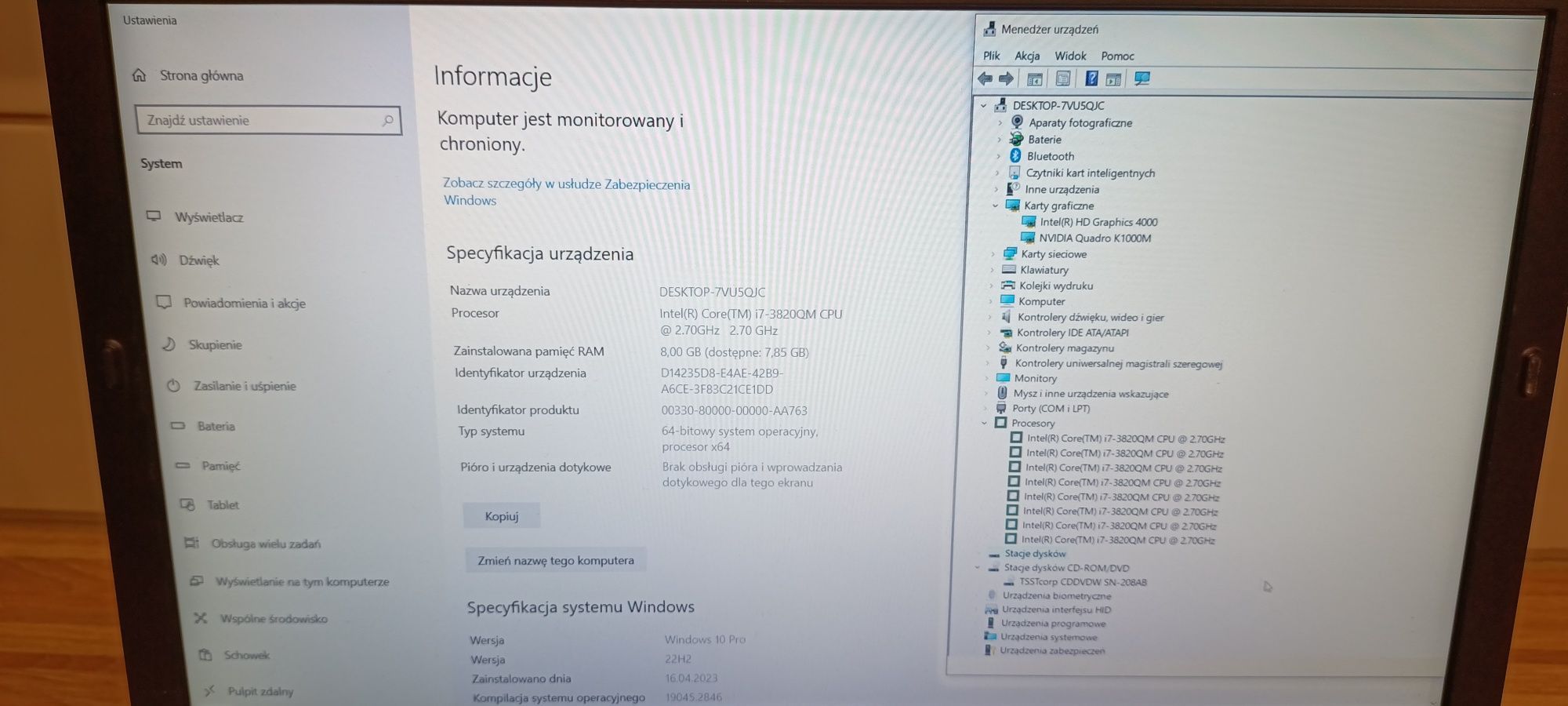 i7 3820 qm Laptop