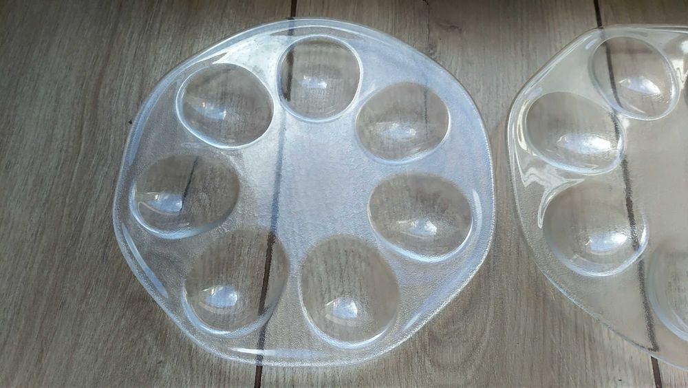 talerz szklany do jajek talerze 2 szt