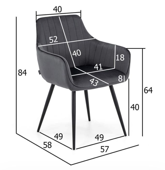 Krzeslo MUF MEM Meble czarny velur