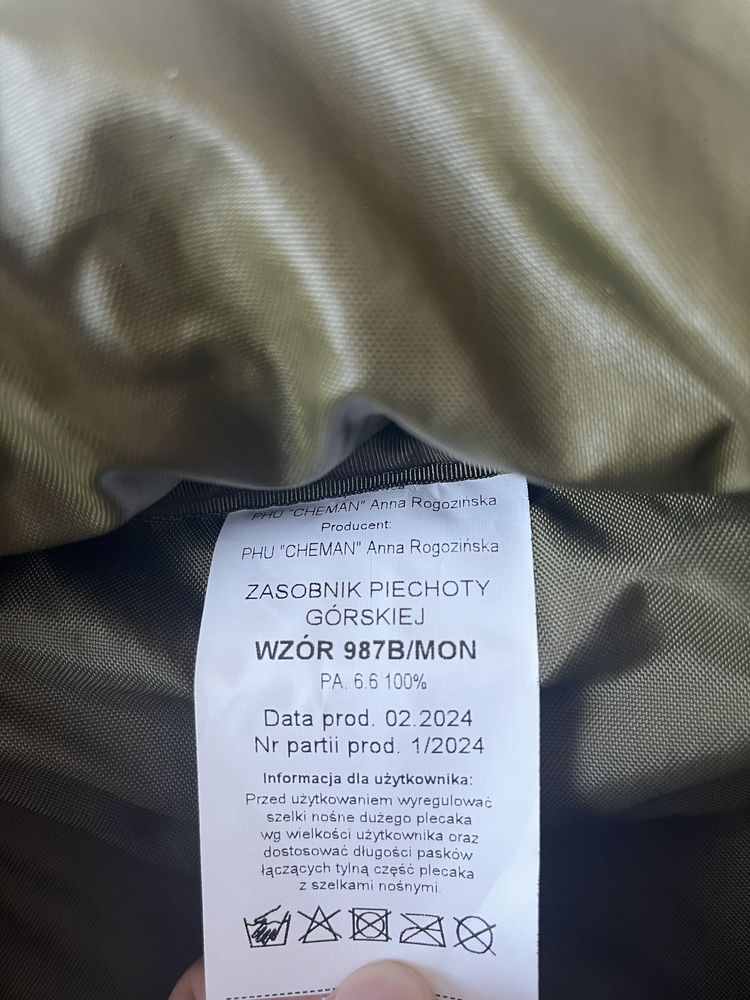 NOWY zasobnik piechoty górskiej/plecak wzór 987B/MON