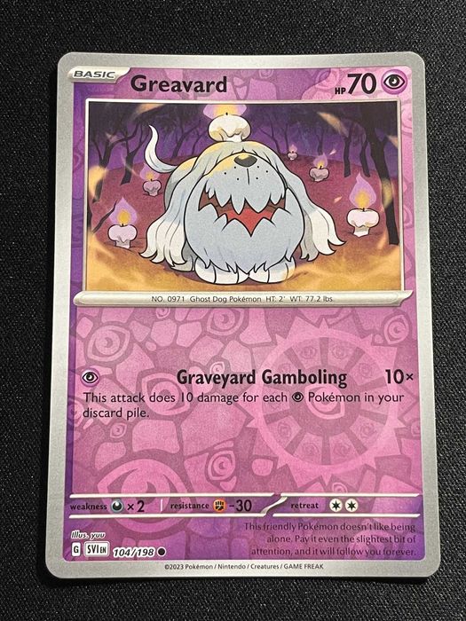 Carta Pokémon Greavard 104/198 Scarlet & Violet