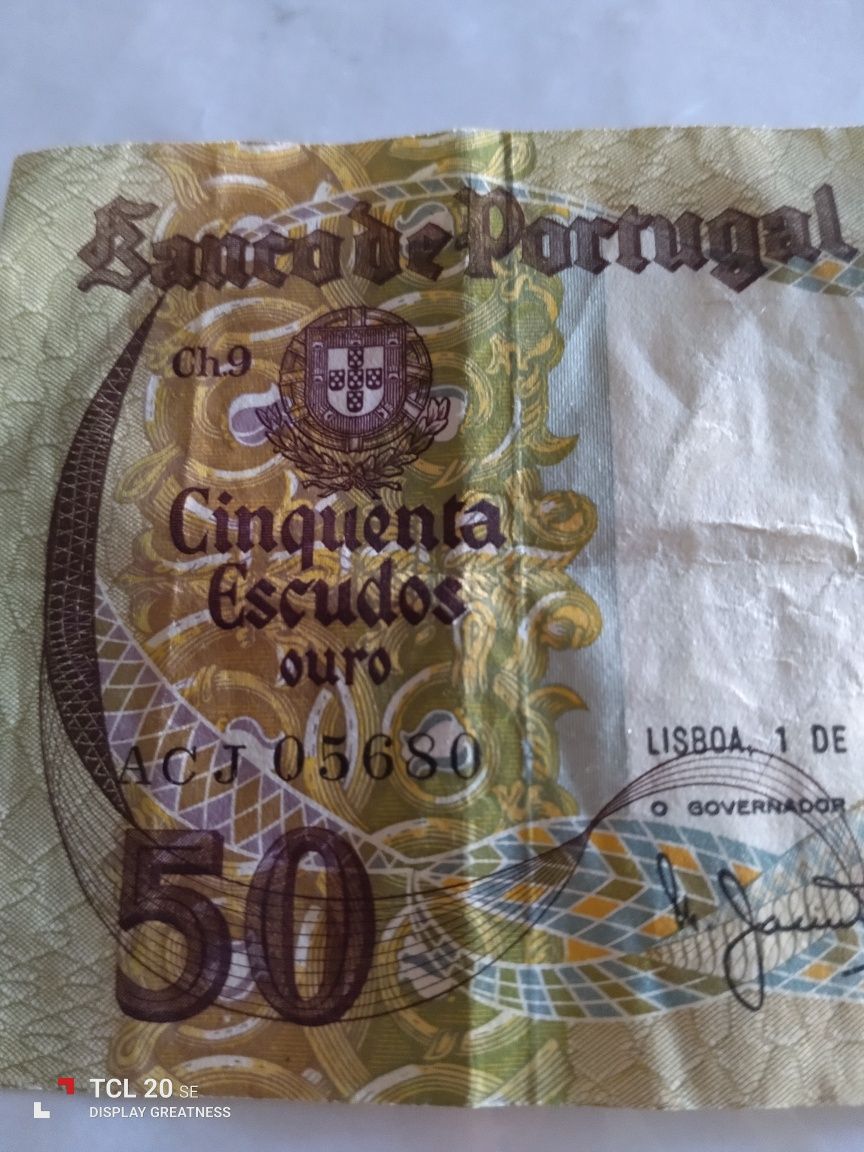 Nota de 50 escudos. Reervada