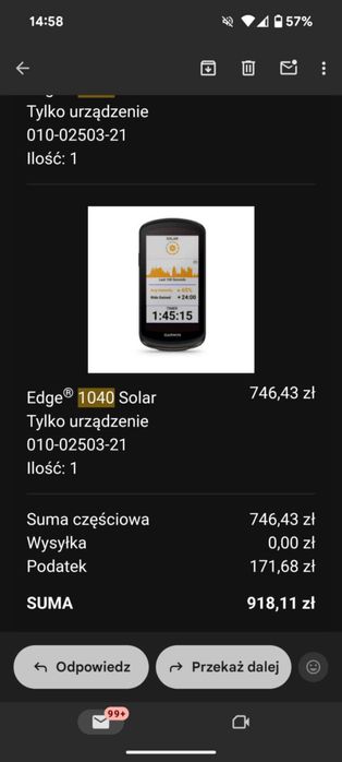 Garmin 1040 SOLAR - nowy