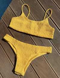 Bikini amarelo mostarda forrado