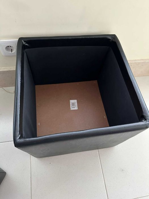 Bau kubo lux com tampo alcochoado e arrumação